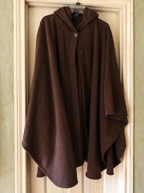 EUC Womens Wic-Tec Brown Fleece Cape - One Size - 100% Polyester
